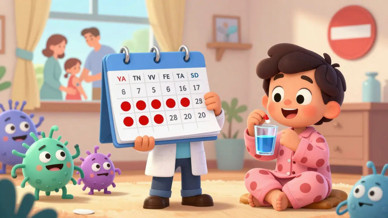 A doctor and patient celebrating vaccine and test reminders in a cheerful, animated style.