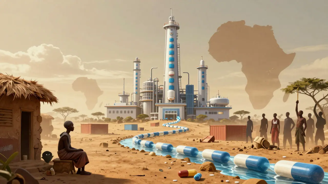 A symbolic transformation from dependence to local production of HIV medicines across Africa.